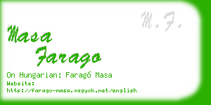 masa farago business card