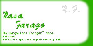 masa farago business card